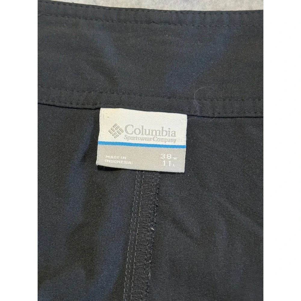 Columbia PFG Omni-Shield Board Shorts Mens 38 Black Fishing Swim Trunks Graphic